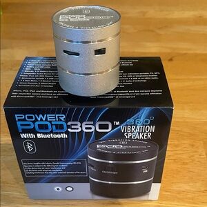 Silver Bluetooth Portable Vibration Speaker
